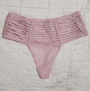 NEW Victoria's Secret High-Rise Blush Nude Thong Panties Small NWT